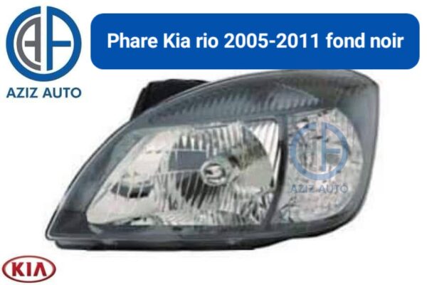 phare avant kia rio 2005-2011 fond noir