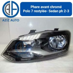 phare polo 7 restyle sedan ph 2/3 fond chromee